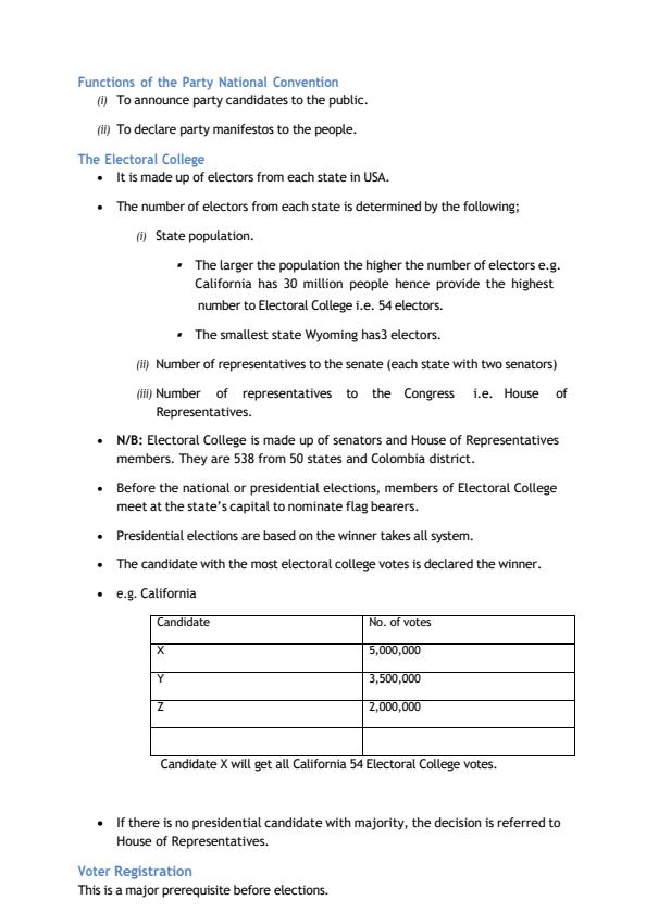 Page 2 – The Electoral Process and Functions of Governments in Other Parts of the World Notes: Form 4 – Kenyaplex