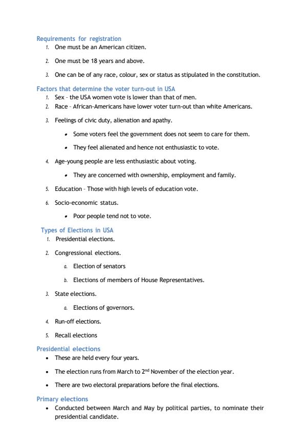 Page 3 – The Electoral Process and Functions of Governments in Other Parts of the World Notes: Form 4 – Kenyaplex