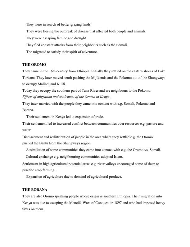 Page 3 – The People of Kenya Upto  the 19th Century Notes: Form 1 History and Government – Kenyaplex