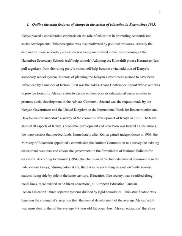 Page 2 – The main features of change in the system of education in Kenya since 1963 – Kenyaplex