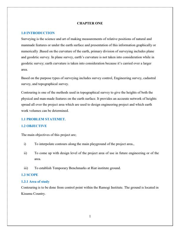 Page 2 – Trade Project: Proposed Contour Mapping of a Land Parcel – Kenyaplex