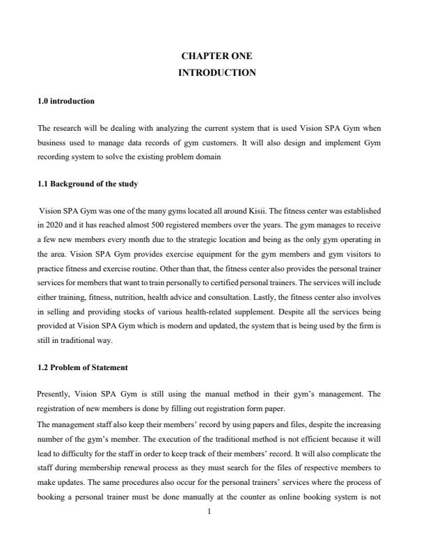 Page 5 – Trade Project Report: Gym Record Management System – Kenyaplex