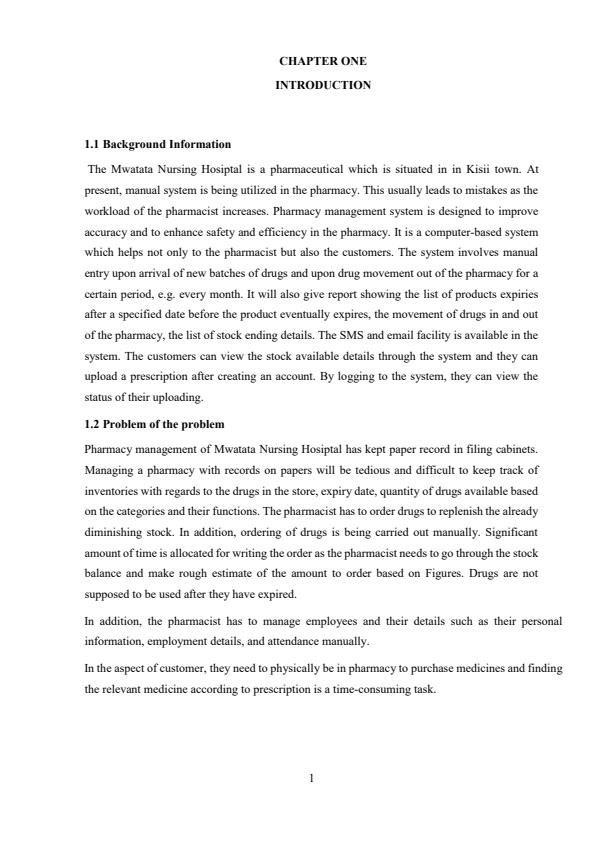 Page 5 – Trade Project Report: Pharmacy Management System – Kenyaplex