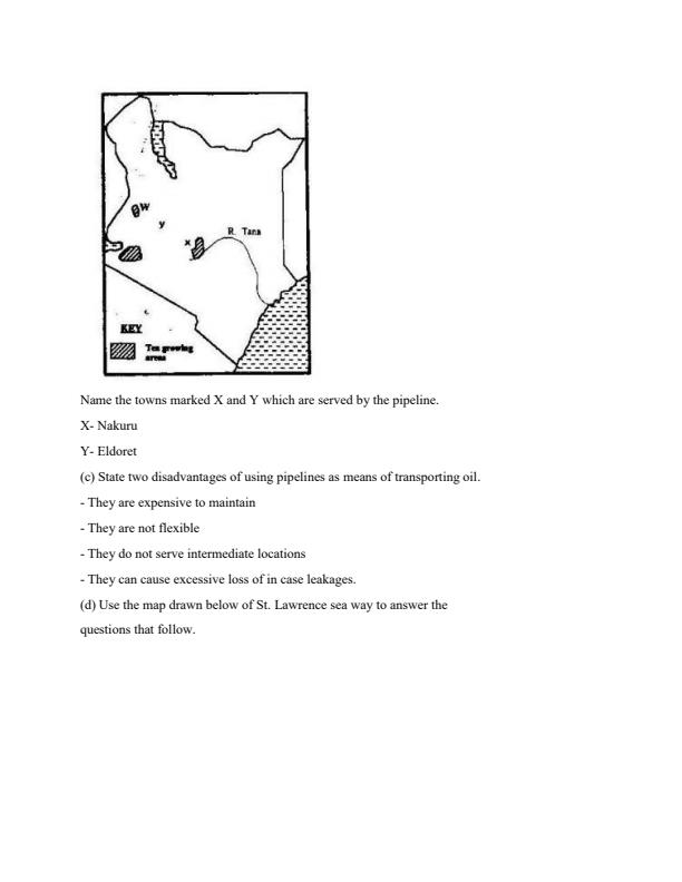 Page 2 – Transport and Communication Topical Questions and Answers: Form 4 Geography – Kenyaplex