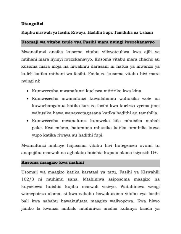Page 2 – Udurusu Thabiti - Maswali na Majibu ya chozi la Heri, Kigogo, Tumbo Lisiloshiba na hadithi Nyingine na Ushairi – Kenyaplex