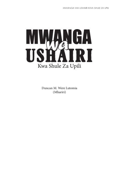 Page 1 – Ushairi - Mwanga wa Ushairi Kwa Shule za Upili – Kenyaplex