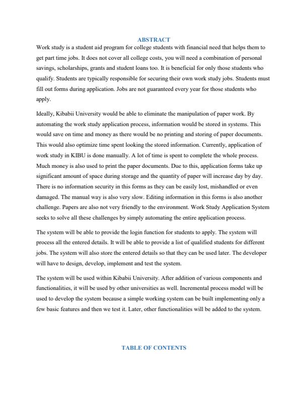 Page 3 – Work Study System Report – Kenyaplex