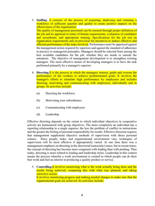 Page 4 – Workshop Organisation and Management Notes – Kenyaplex