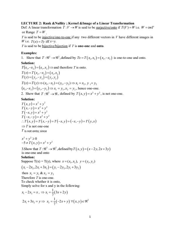 Page 1 – SMA 203 Notes: Rank nullity of the matrix – Kenyaplex