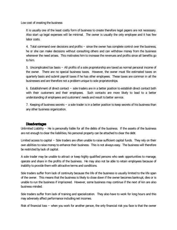 Page 2 – KCA University Business Studies Notes – Kenyaplex