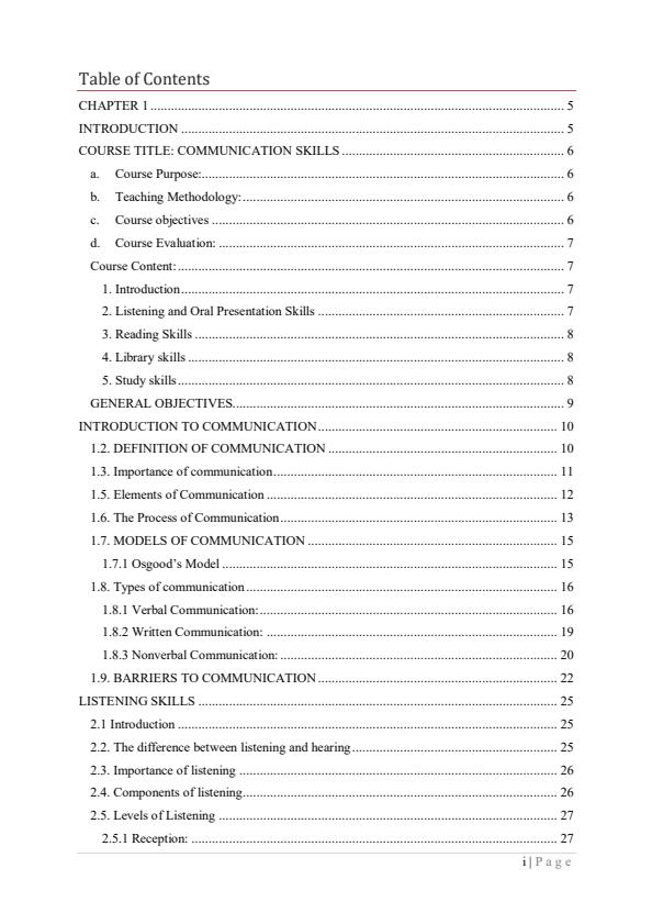 Page 1 – CCS 001 Communication Skills Notes: University of Embu – Kenyaplex