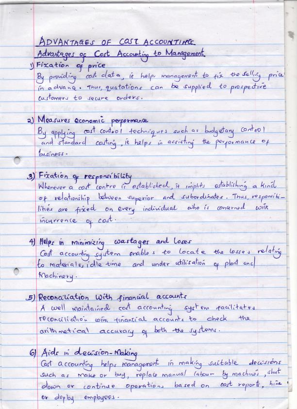 Page 1 – Advantages of cost accounting to management, employees, creditors, government and the society: CPA Section 2 – Kenyaplex