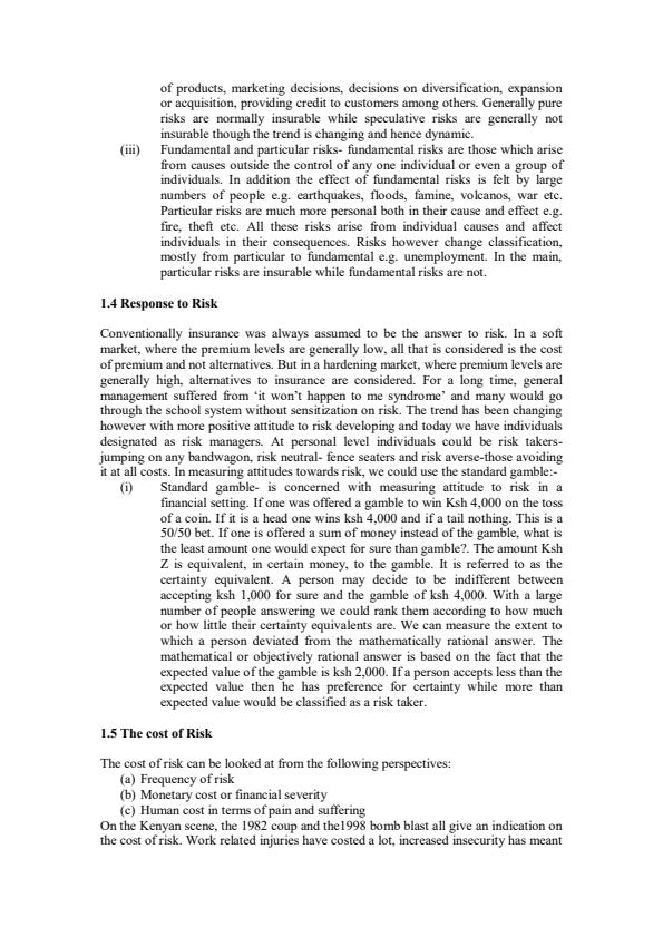 Page 3 – BINS 240: Risk and Insurance Notes – Kenyaplex