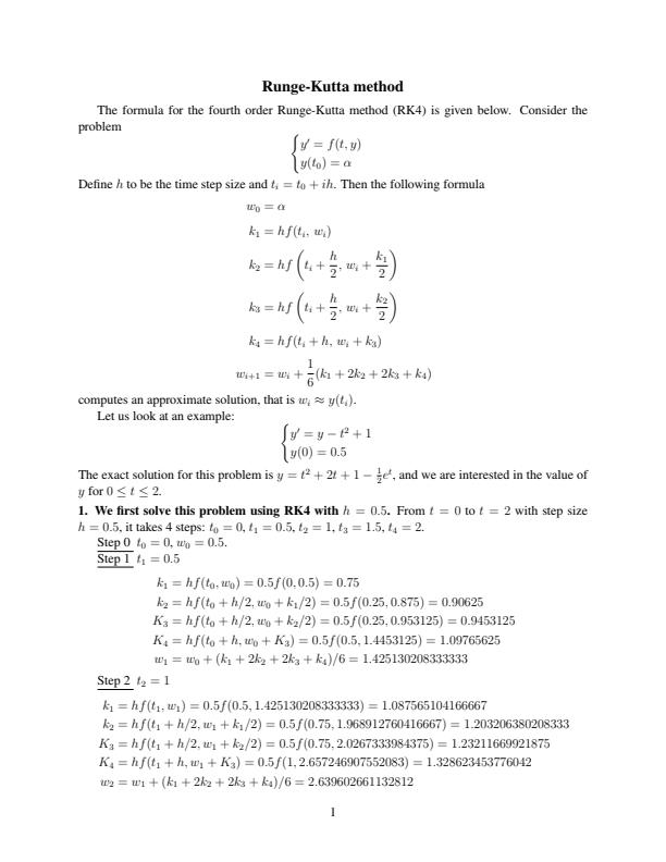 Engineering Maths II Solved RungeKutta Questions 1188