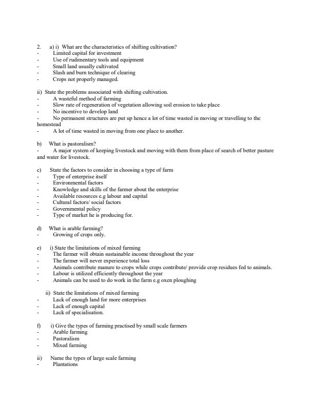 Page 2 – Agriculture form one questions and answers: Topical questions and answers – Kenyaplex