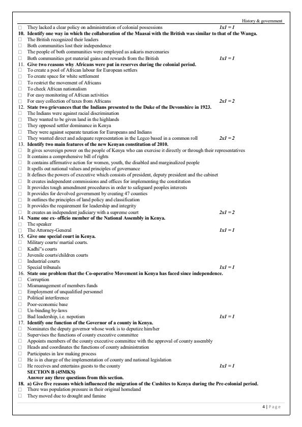 Page 4 – Form Four History Questions and Answers – Kenyaplex