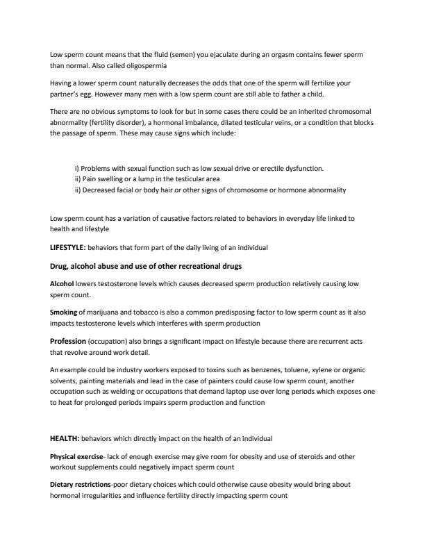 Page 2 – Comprehensive analysis of health behaviour: Infertility caused by low sperm count – Kenyaplex