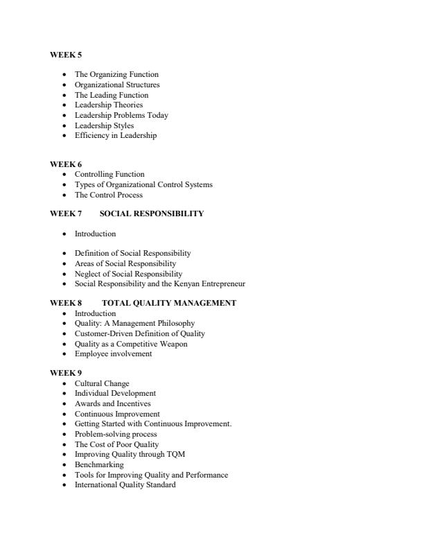 Page 2 – Contemporary Issues in Management and Leadership Notes – Kenyaplex