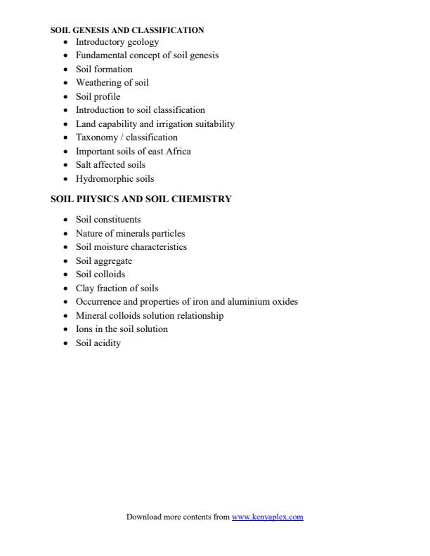 Page 2 – Soil Science Notes (Diploma in Agriculture Module I) – Kenyaplex