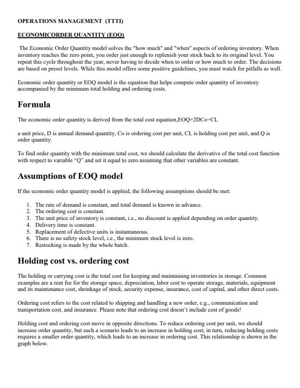 Page 1 – Operations Management Notes – Kenyaplex