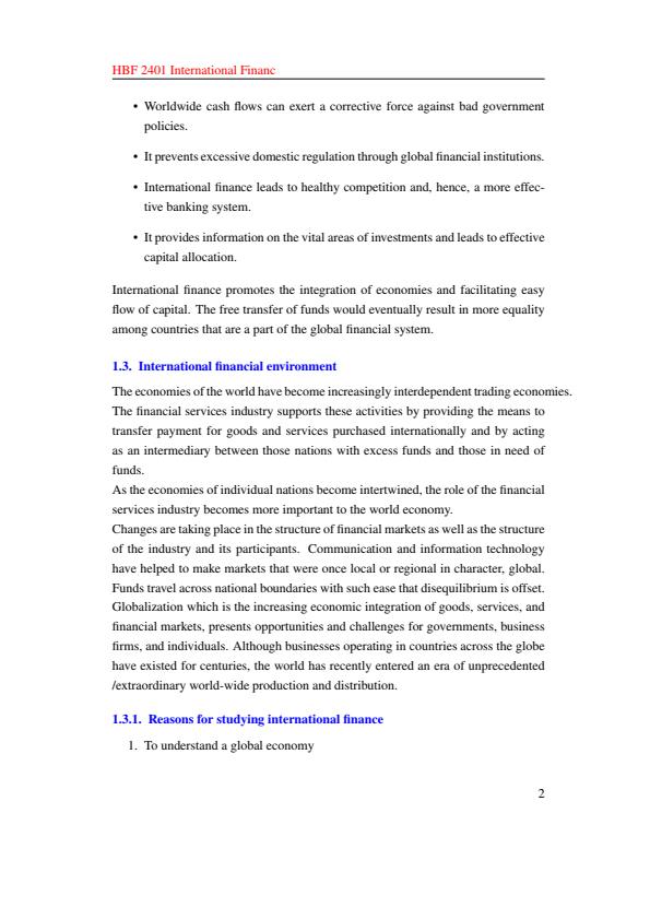 Page 2 – HBF 2401: International Finance Notes – Kenyaplex