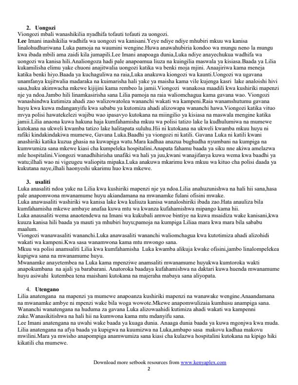 Page 2 – Maudhui Mbalimbali Katika Mapambazuko ya Machweo na Hadithi Nyingine – Kenyaplex