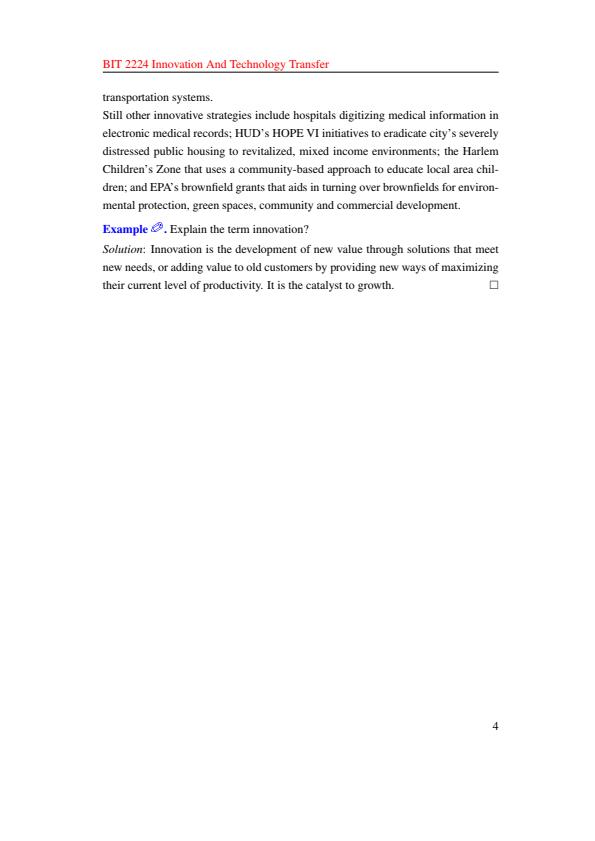 Page 4 – BIT 2224: Innovation and Technology Transfer Notes – Kenyaplex