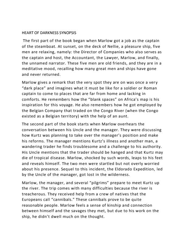 Page 1 – Simplified Synopsis and Analysis of Orientalism in Joseph Conrad