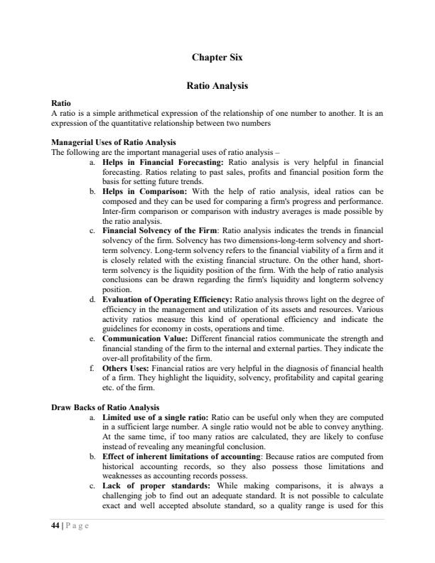 Page 1 – BAC 207: Fundamentals of Accounting II Notes on Ratio Analysis – Kenyaplex