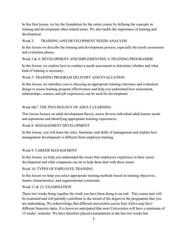 Page 3 – BHM 309: Employee Training and Development Notes – Kenyaplex