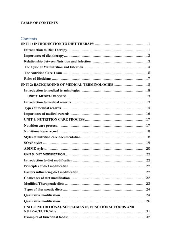 Page 4 – Diet Therapy I: Diploma in Nutrition and Dietetics  – Kenyaplex