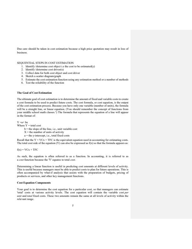 Page 2 – Cost Estimation Notes – Kenyaplex