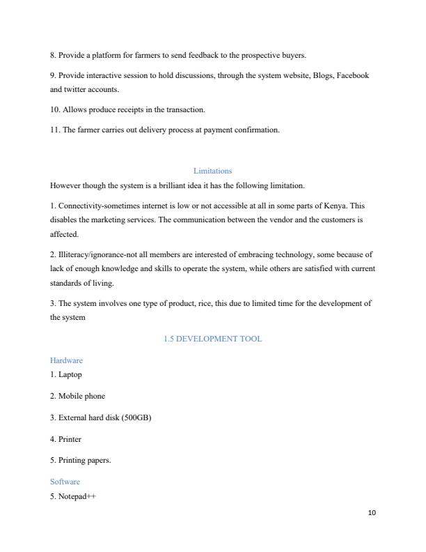 Page 4 – Project: Interactive Marketing System for Mwea Farmers – Kenyaplex