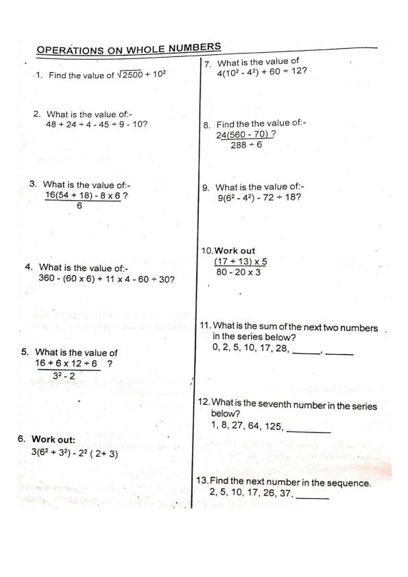 Page 2 – Upper Primary Topical Mathematics Revisions Questions  – Kenyaplex