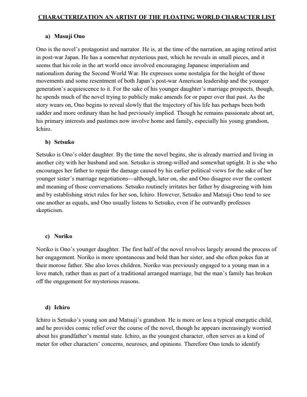 Page 1 – Characterization in An Artist of The Floating World – Kenyaplex