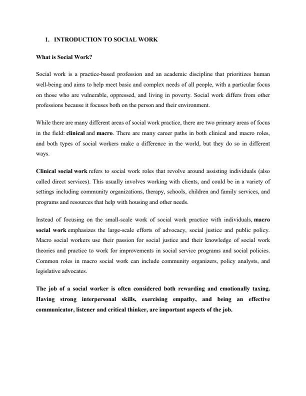 Page 1 – Social Work Theory and Practice Notes: Diploma in Community Development, Diploma in Social Work – Kenyaplex