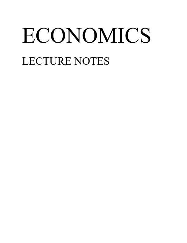 Page 1 – Diploma in Community Development: Economics Notes – Kenyaplex