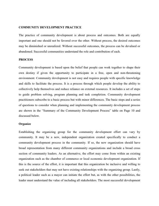 Introduction to Community Development Notes for College - 12788