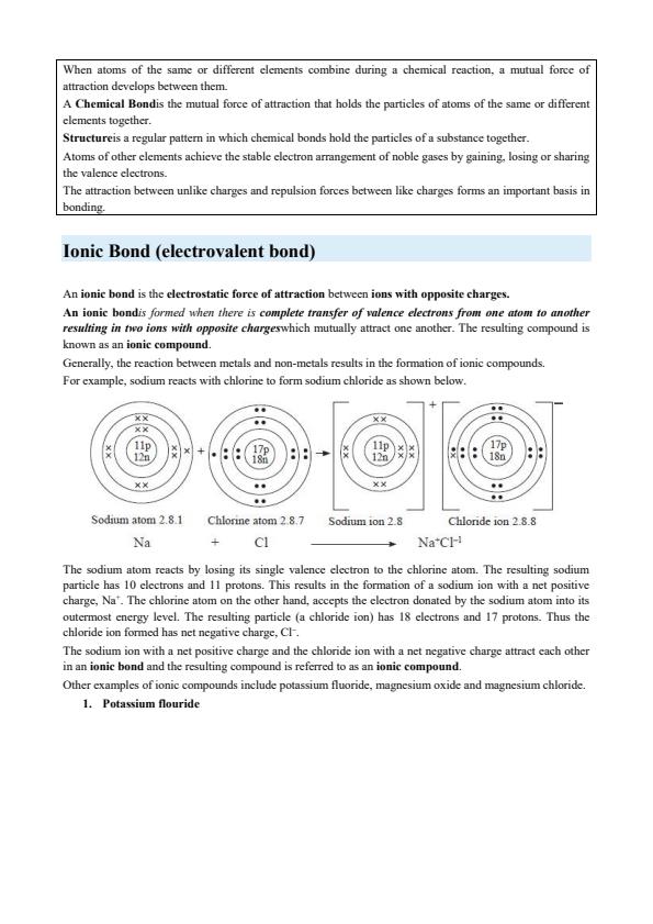 Page 2 – Form 2 Chemistry Structure and Bonding Notes – Kenyaplex