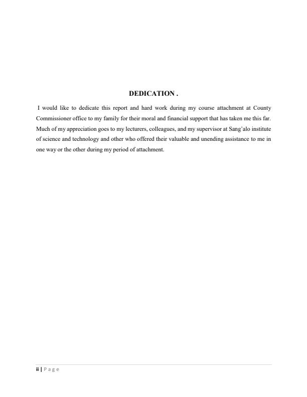 Page 2 – Sample Attachment Report for Diploma in Supply Chain Management – Kenyaplex