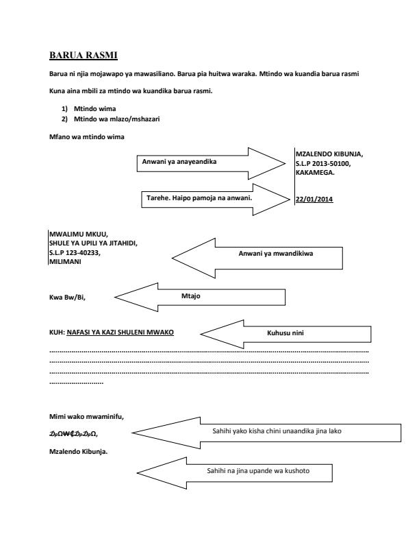 Page 1 – Muundo Wa Barua Rasmi – Kenyaplex