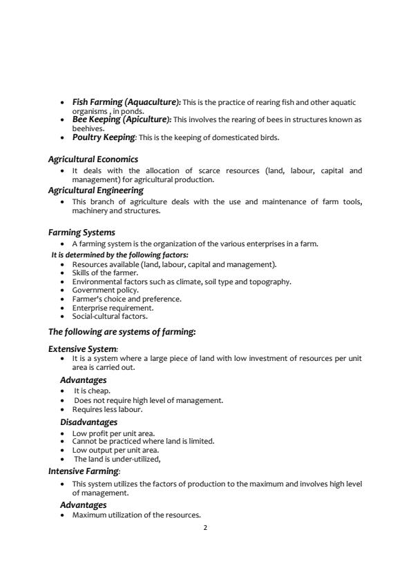 Page 2 – Agriculture Notes: Form 1 to Form 4 – Kenyaplex