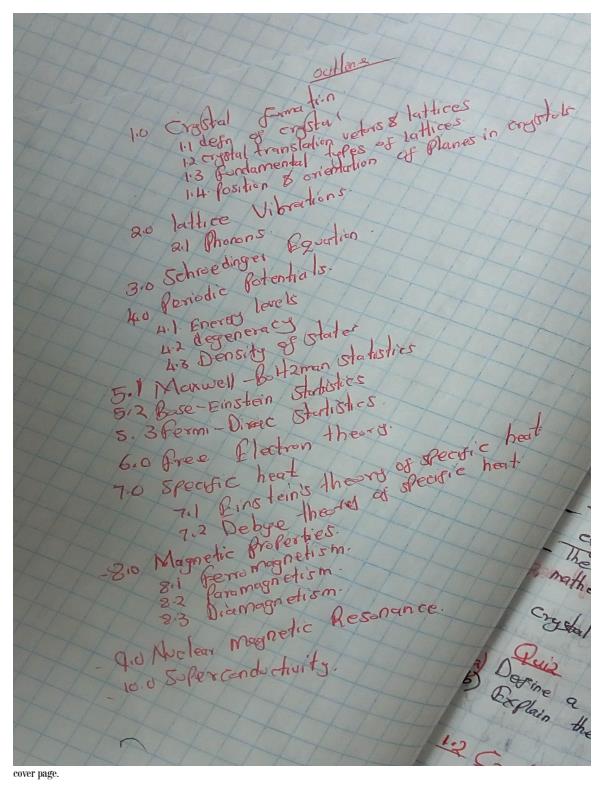 Page 1 – SPH 401: Solid State Physics Notes – Kenyaplex