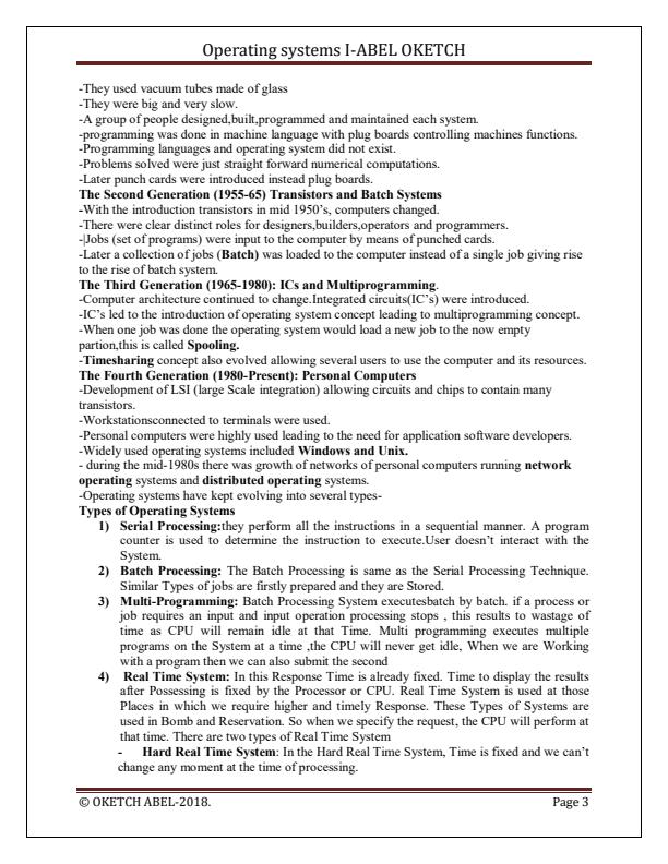 Page 3 – Operating Systems Notes fro Diploma in Information Technology – Kenyaplex
