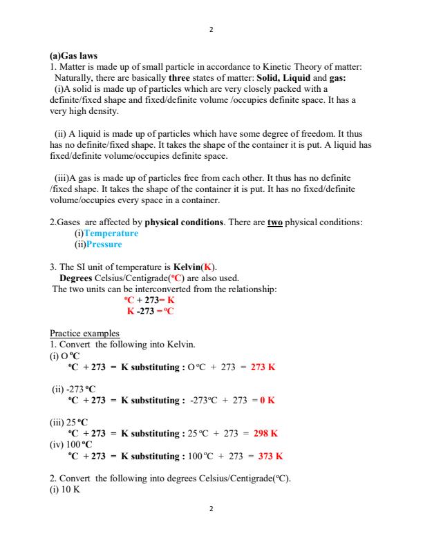 Page 1 – 2024 Form 3 Chemistry Notes on the Mole – Kenyaplex
