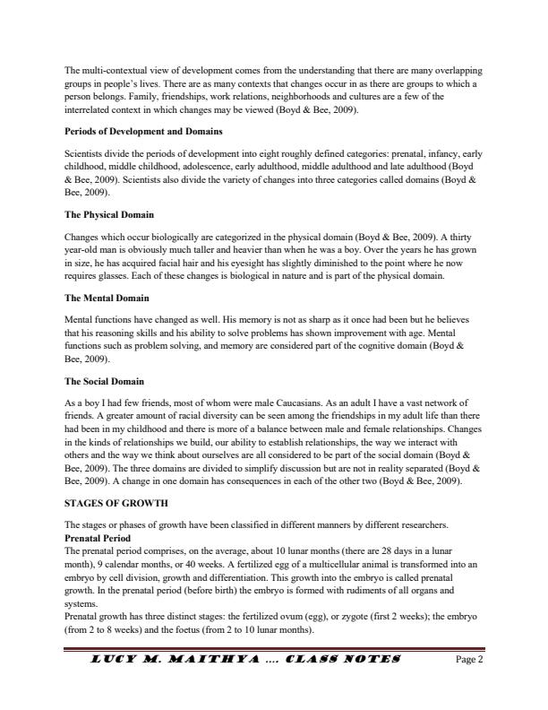 Page 2 – Introduction to Life Cycle Development Notes – Kenyaplex