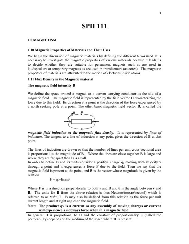 Page 1 – PHY111: Fundamentals of Physics Notes – Kenyaplex