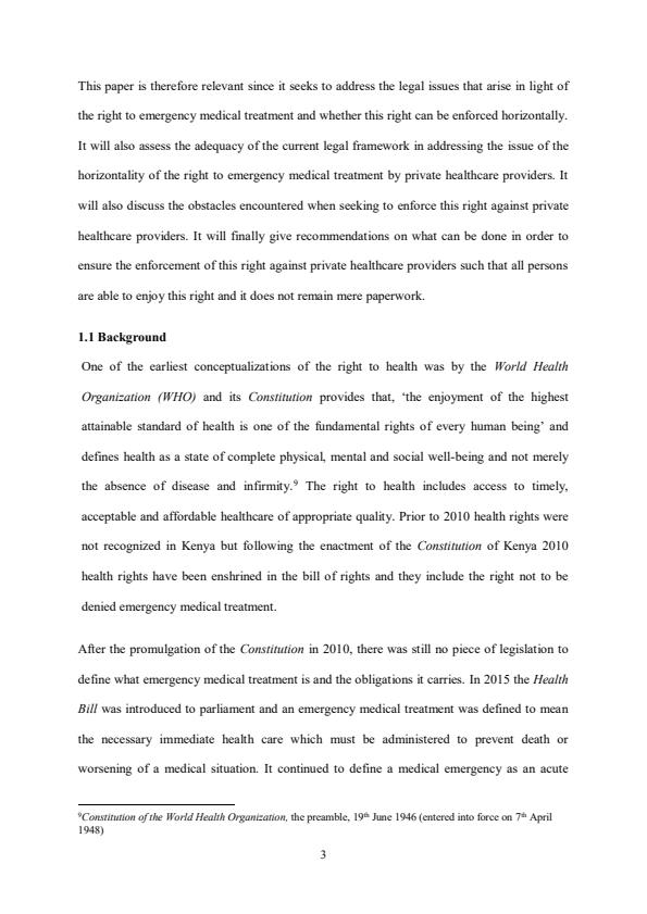 Page 3 – The horizontal application of the right to emergency medical treatment in Kenya, its challenges And solutions – Kenyaplex