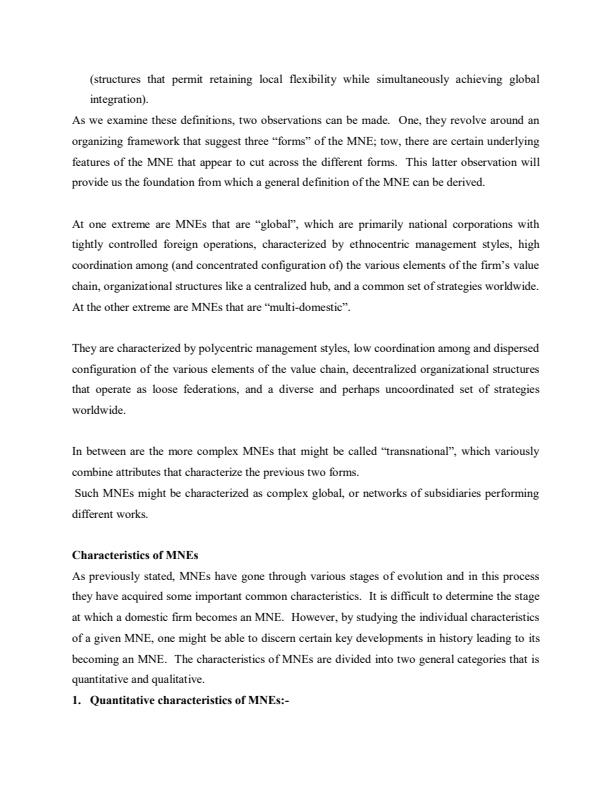 Page 2 – BBA 402 International Business: The Multinational Enterprises Notes – Kenyaplex