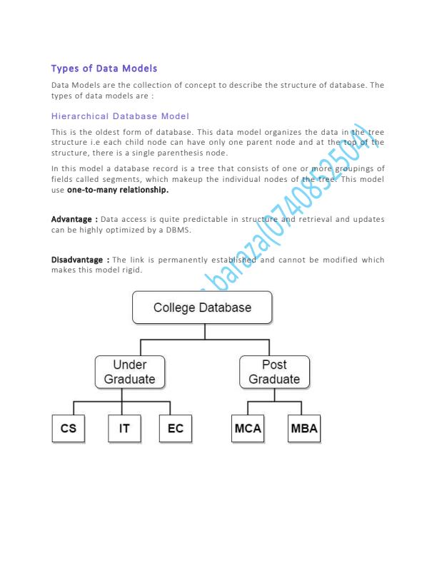 Page 1 – INF 230: Database Systems 1 Notes – Kenyaplex